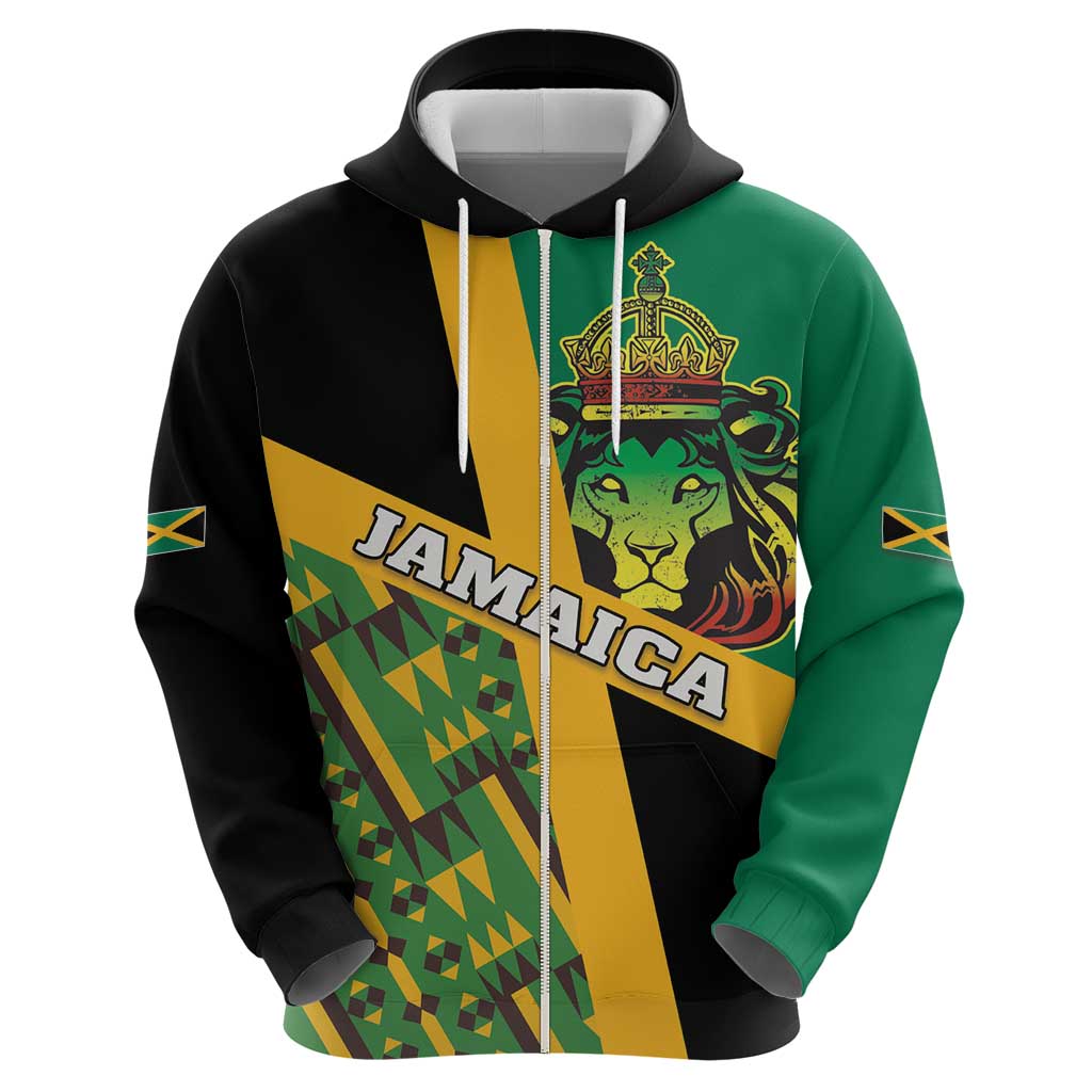 Jamaica Lion Rastafarian Hoodie With Kente Pattern LT18