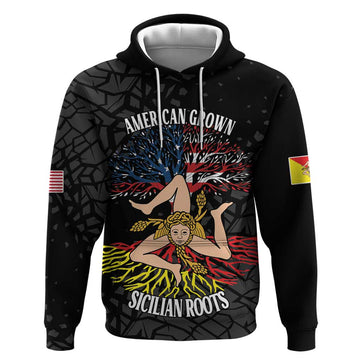 Personalized Sicilian Roots American Heritage Month Hoodie LT18