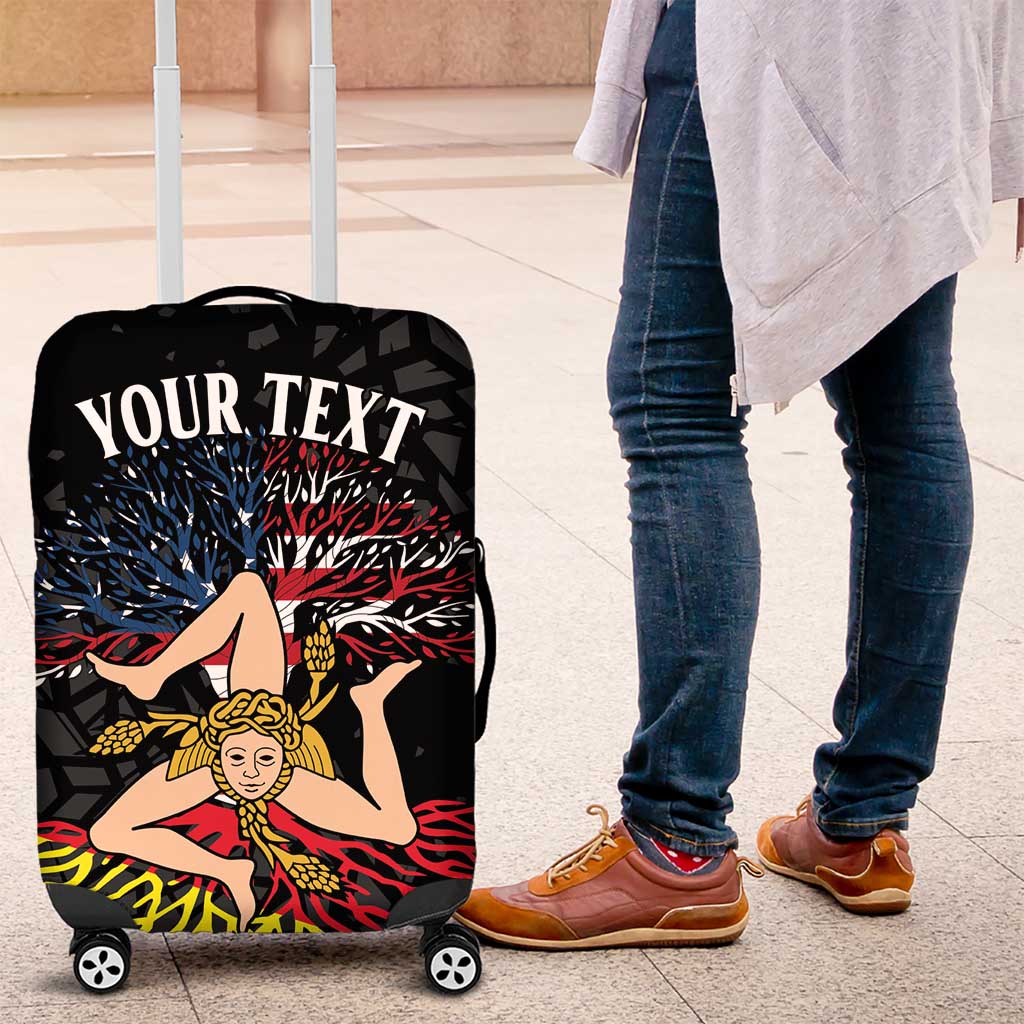 Personalized Sicilian Roots American Heritage Month Luggage Cover LT18