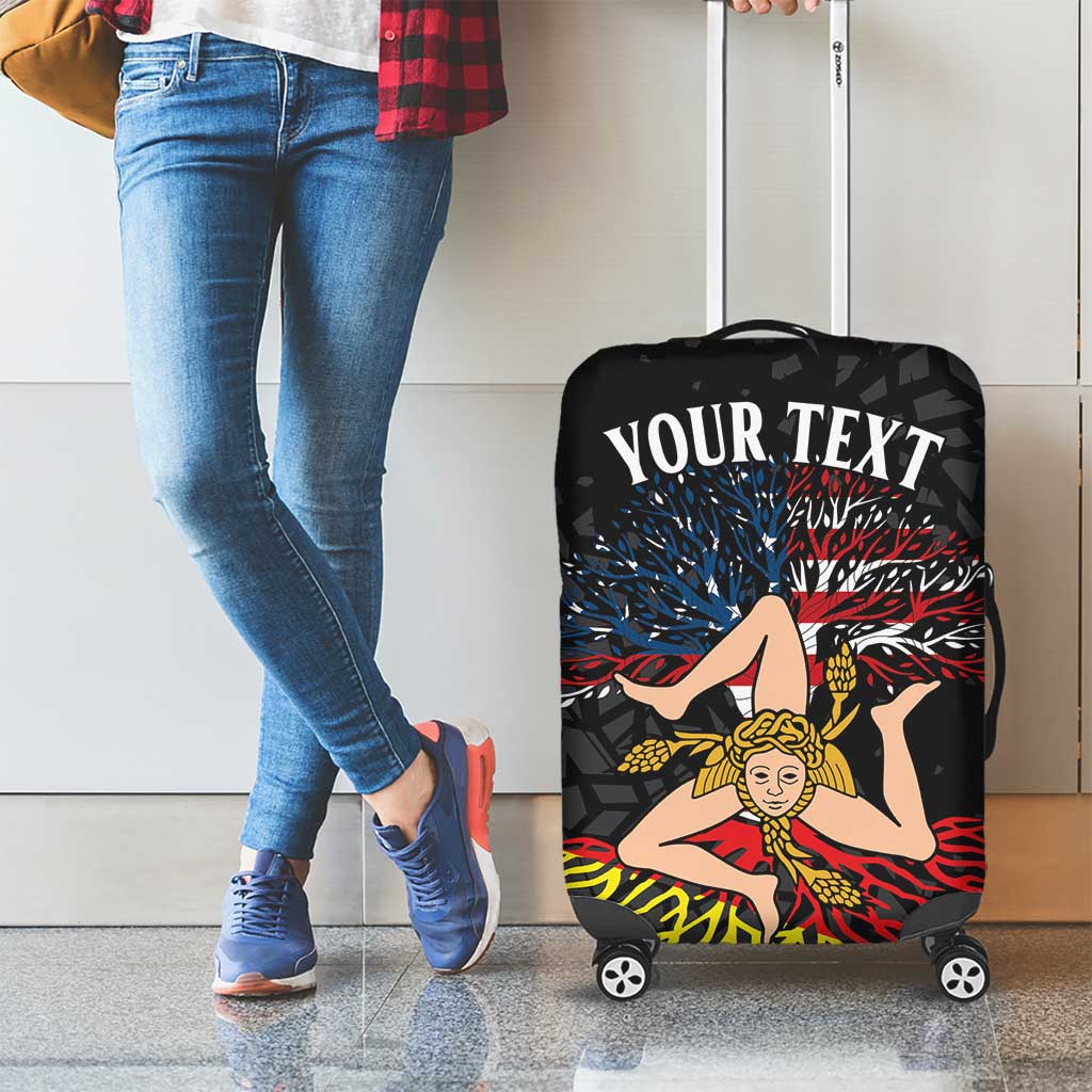 Personalized Sicilian Roots American Heritage Month Luggage Cover LT18