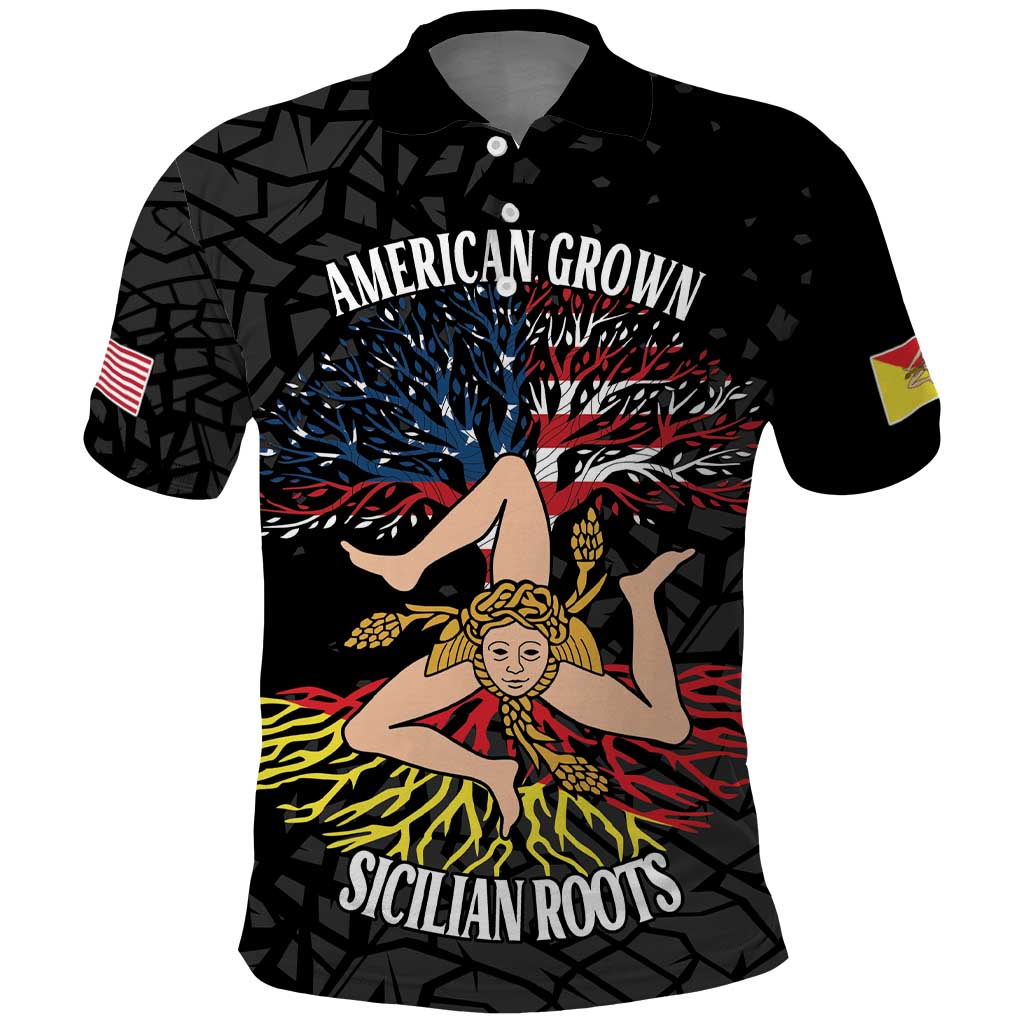 Personalized Sicilian Roots American Heritage Month Polo Shirt LT18