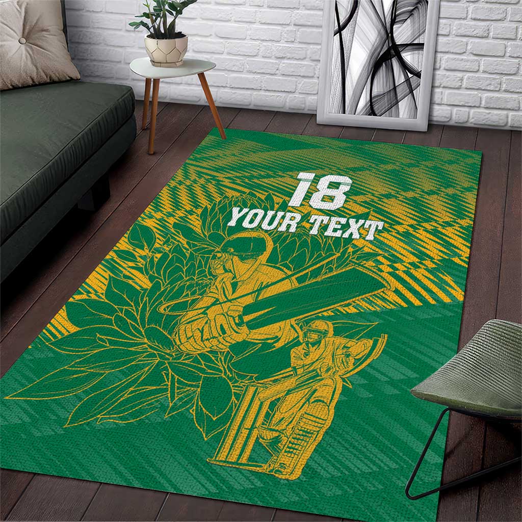 Cricket South Africa Custom Area Rug Green Version Proteas LT18