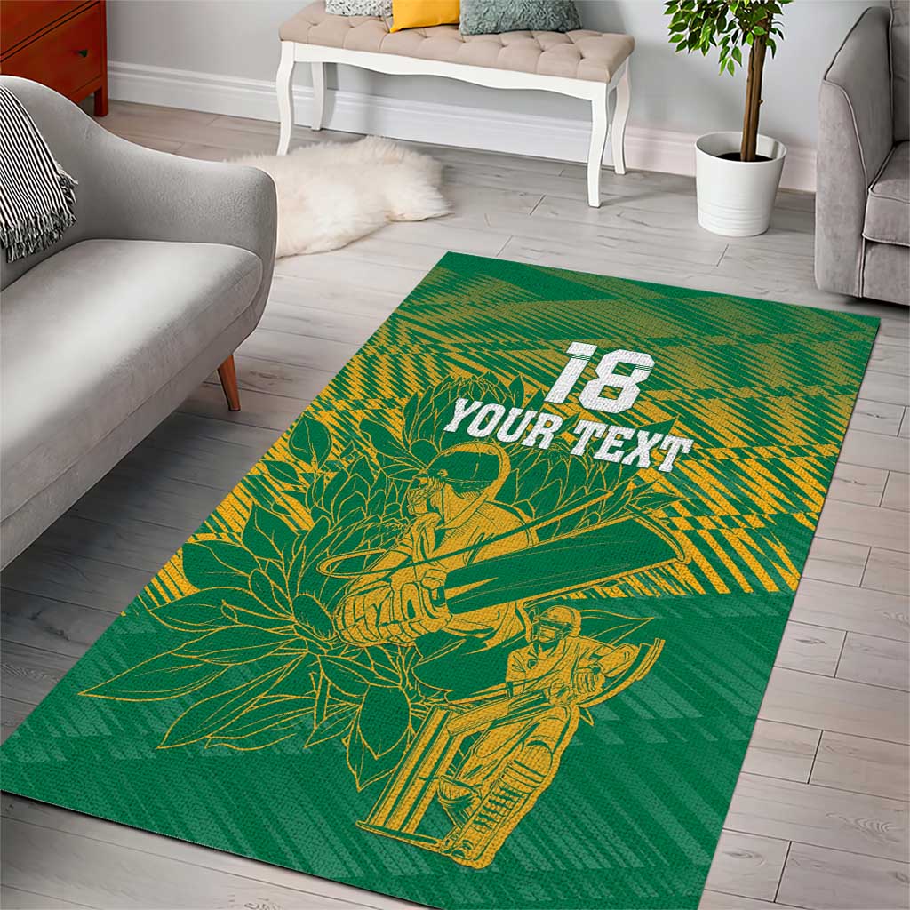 Cricket South Africa Custom Area Rug Green Version Proteas LT18