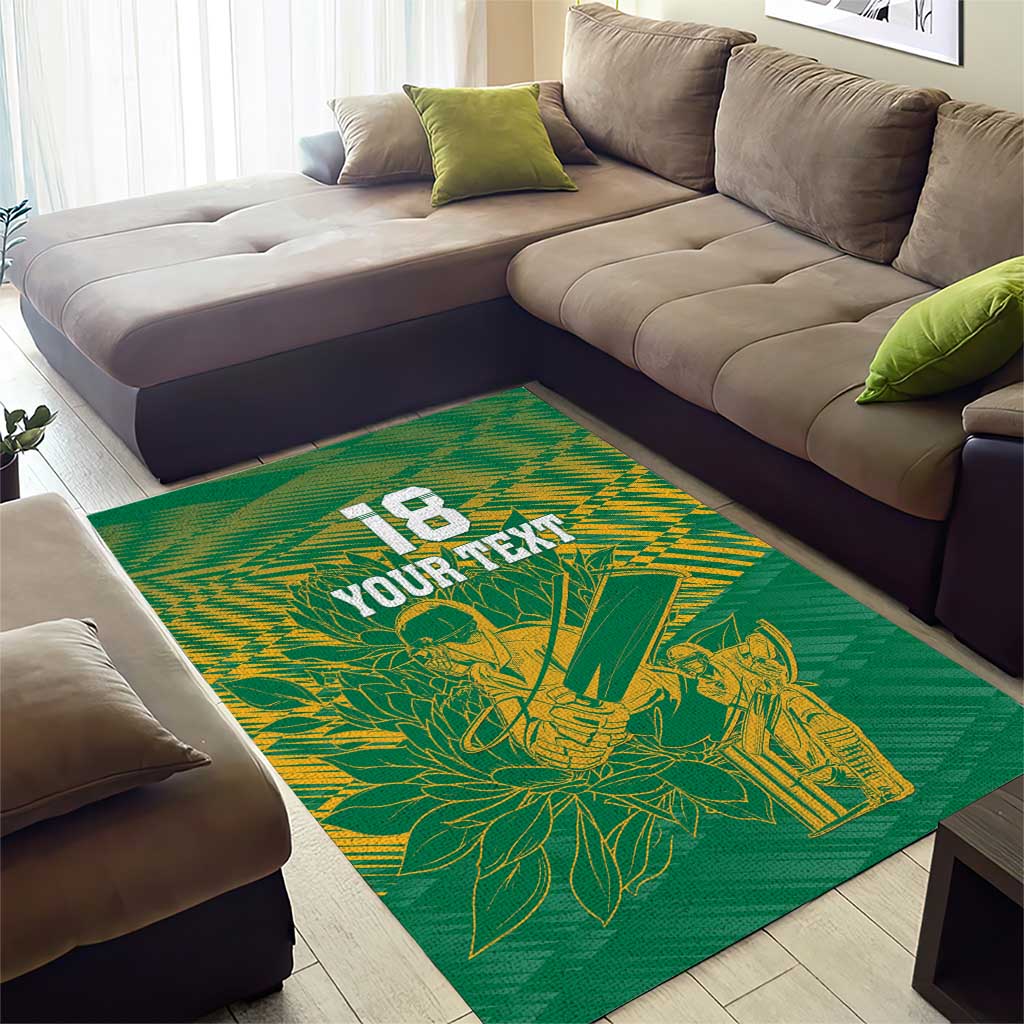Cricket South Africa Custom Area Rug Green Version Proteas LT18