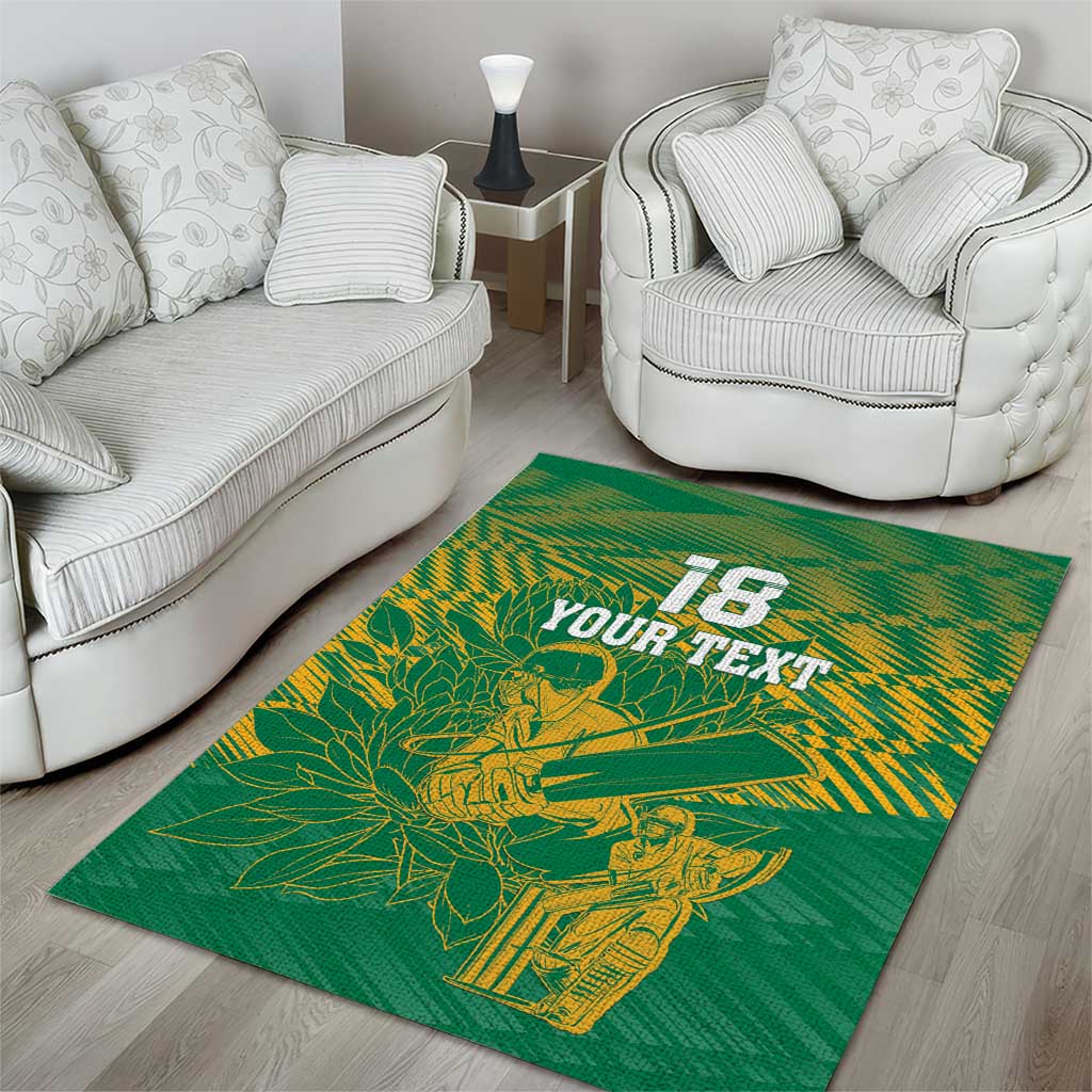 Cricket South Africa Custom Area Rug Green Version Proteas LT18