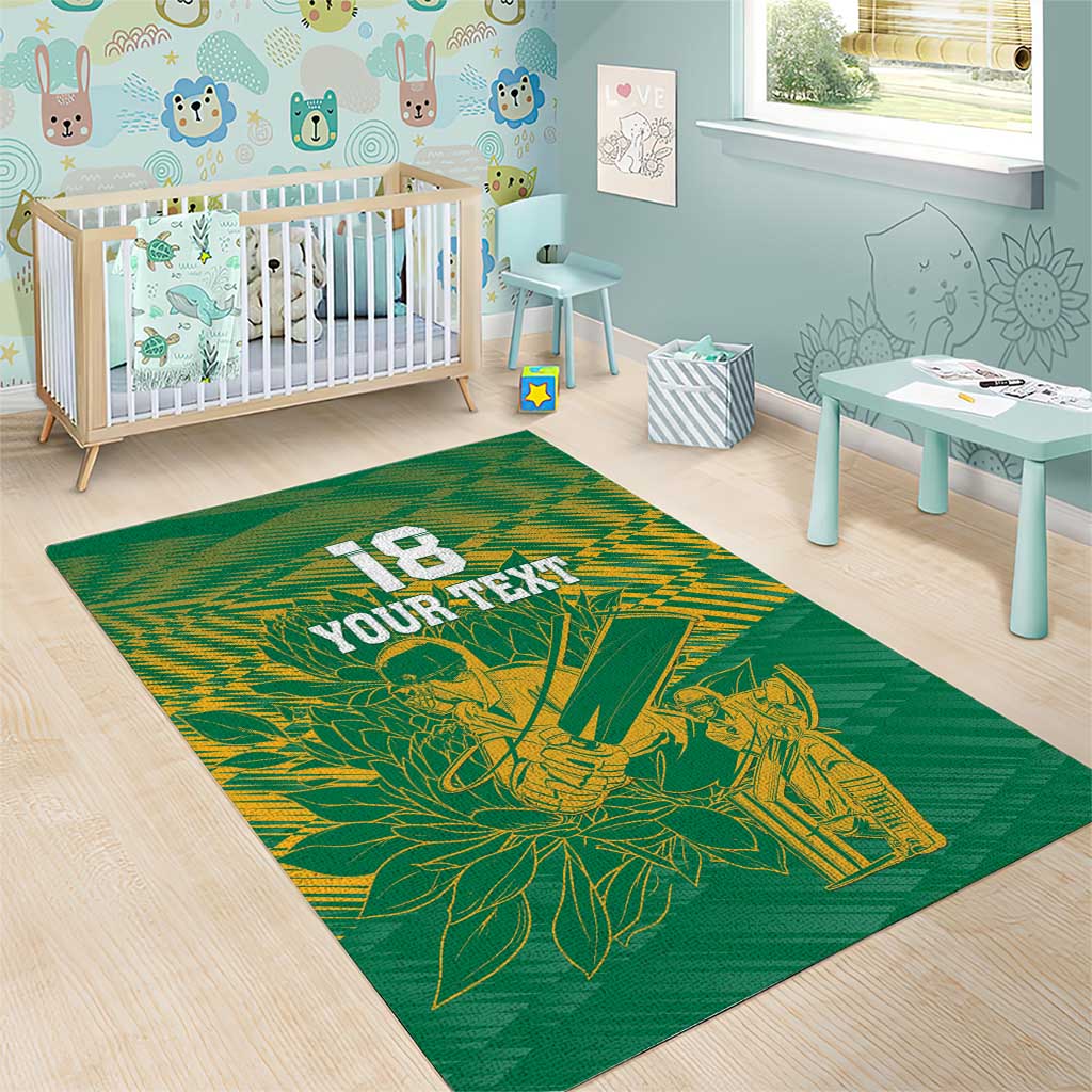 Cricket South Africa Custom Area Rug Green Version Proteas LT18