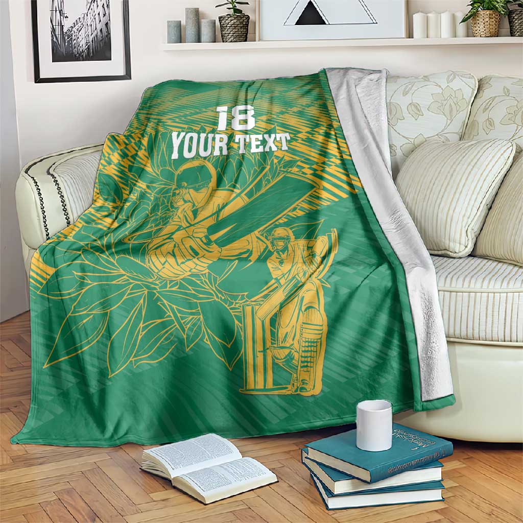 Cricket South Africa Custom Blanket Green Version Proteas LT18