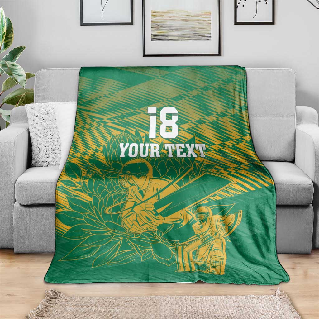 Cricket South Africa Custom Blanket Green Version Proteas LT18