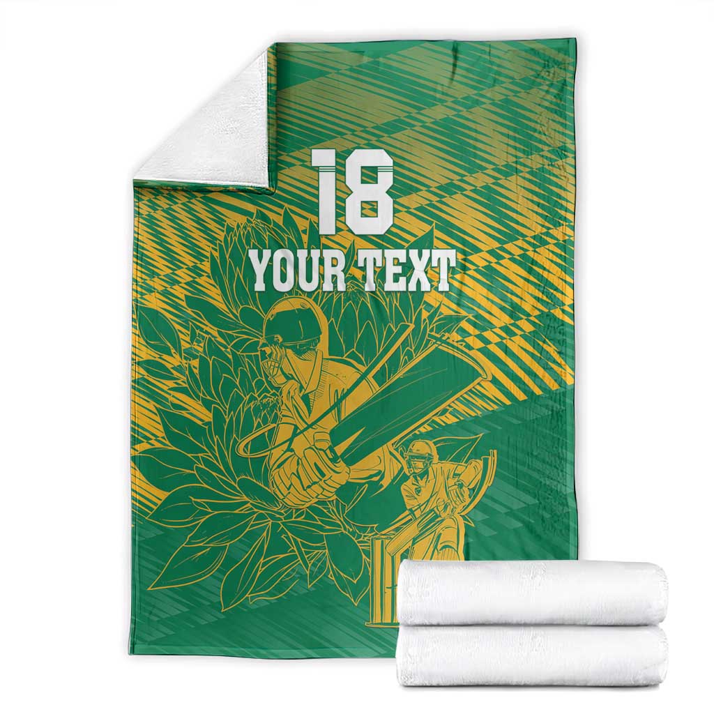 Cricket South Africa Custom Blanket Green Version Proteas LT18