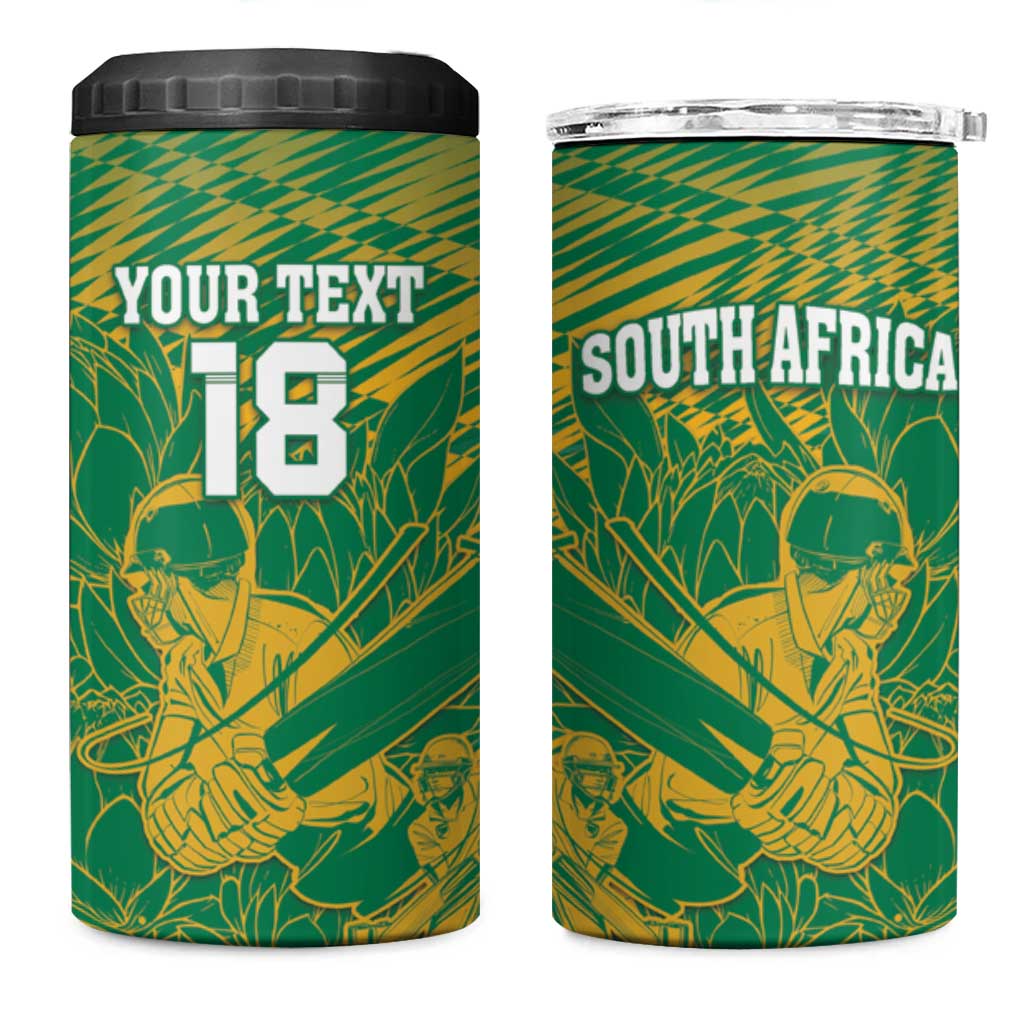Cricket South Africa Custom 4 in 1 Can Cooler Tumbler Green Version Proteas LT18