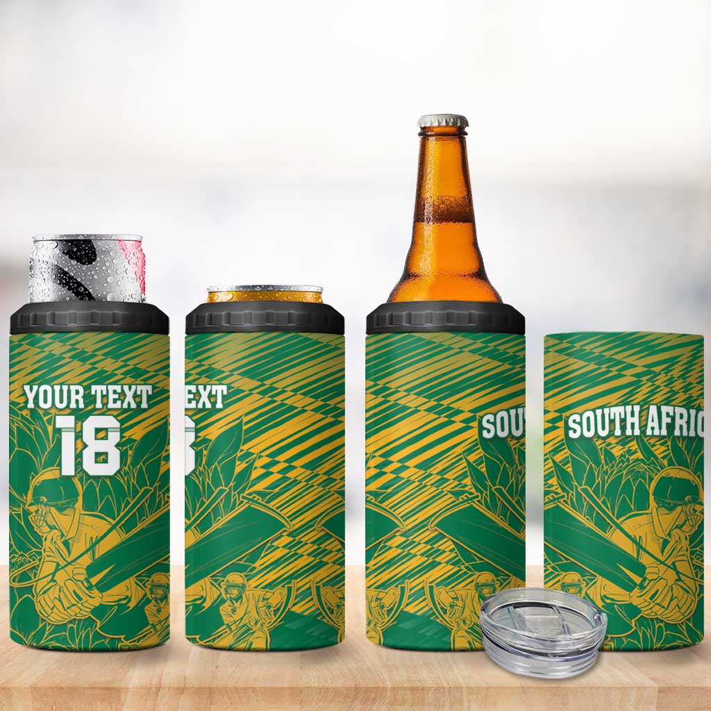Cricket South Africa Custom 4 in 1 Can Cooler Tumbler Green Version Proteas LT18