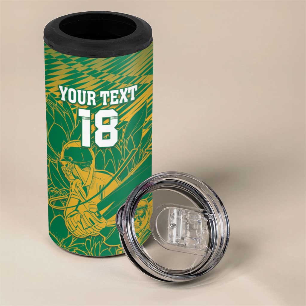 Cricket South Africa Custom 4 in 1 Can Cooler Tumbler Green Version Proteas LT18