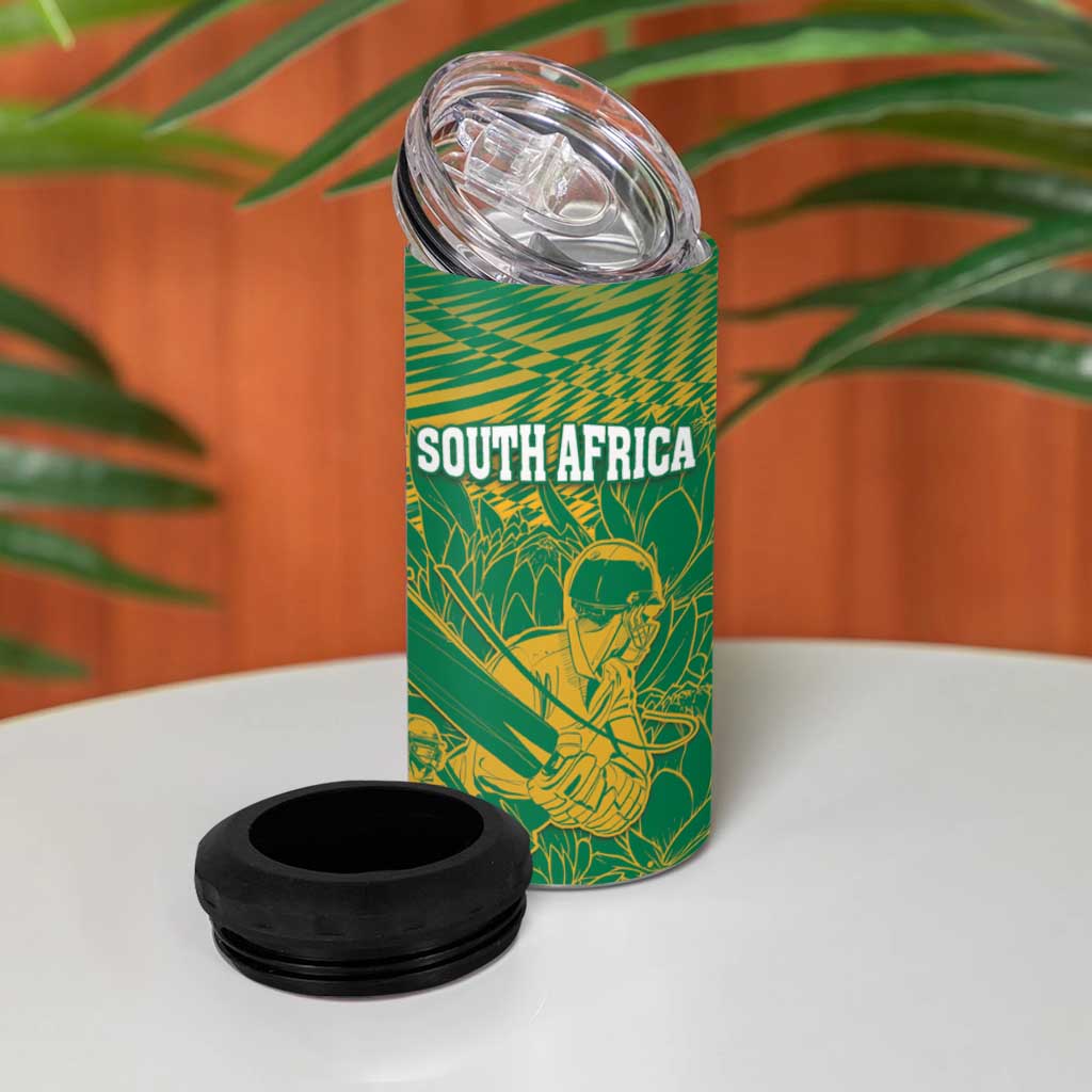 Cricket South Africa Custom 4 in 1 Can Cooler Tumbler Green Version Proteas LT18