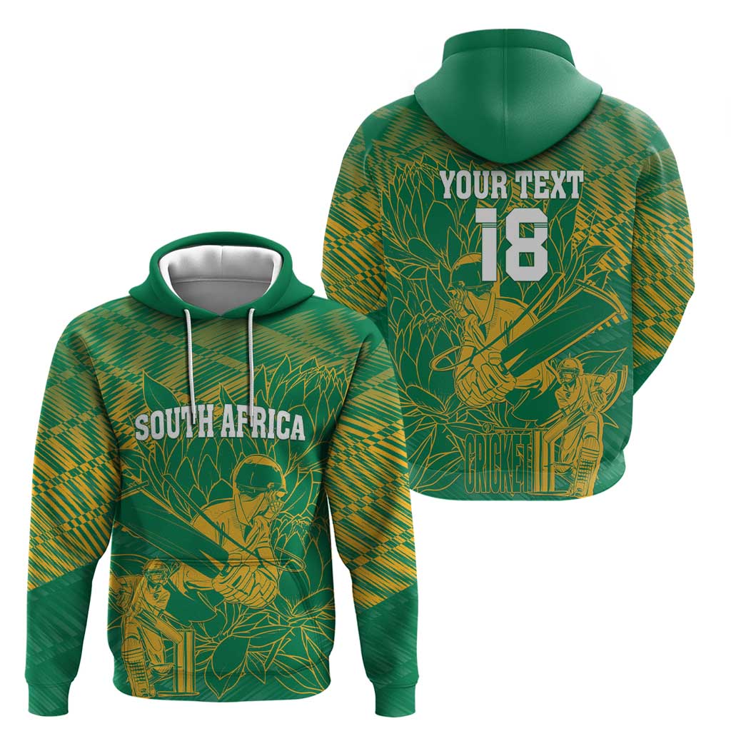 Custom Cricket South Africa Hoodie Proteas Go Champion Green Version LT18