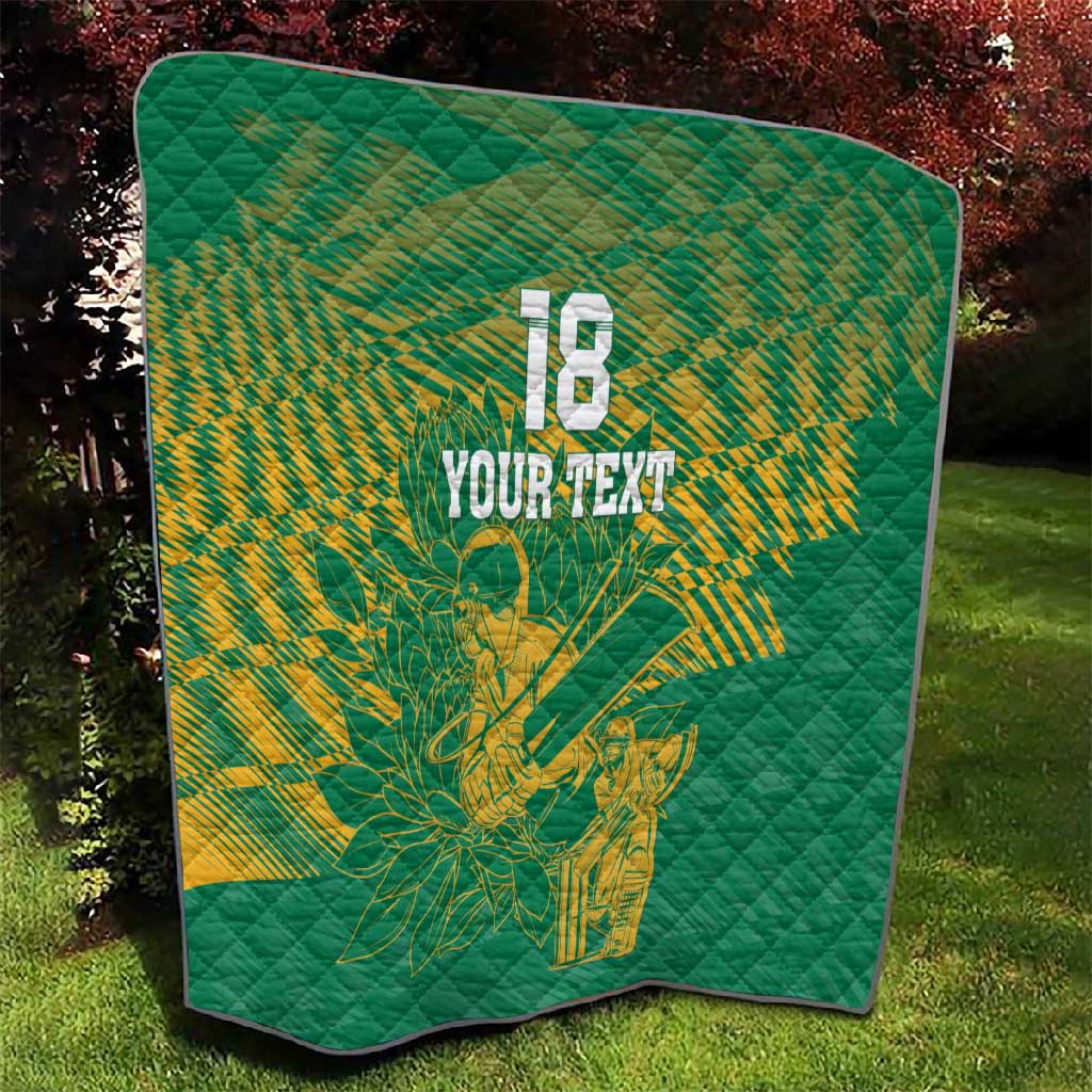 Cricket South Africa Custom Quilt Green Version Proteas LT18