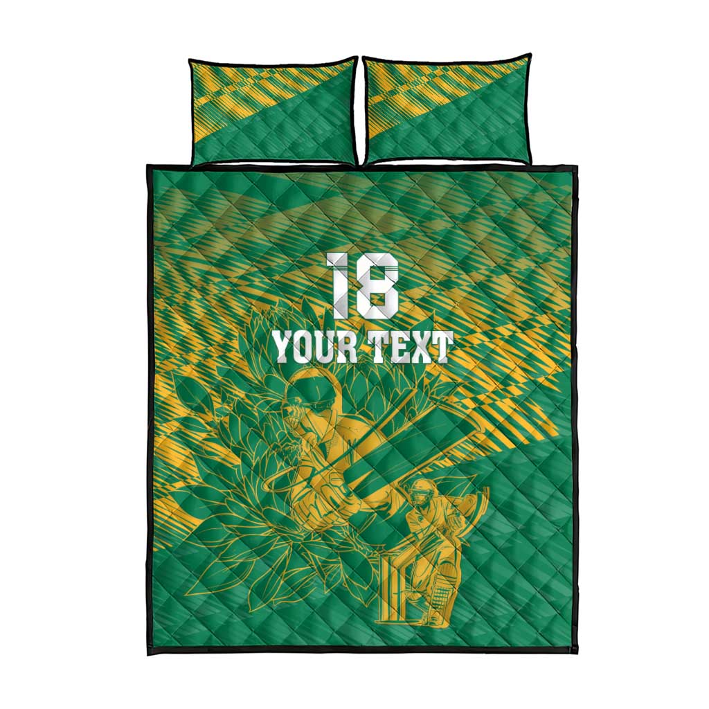Cricket South Africa Custom Quilt Bed Set Green Version Proteas LT18