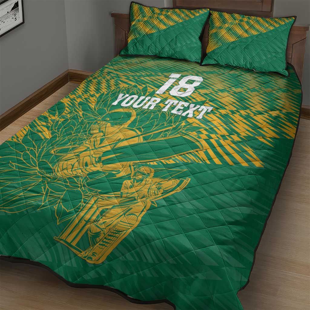 Cricket South Africa Custom Quilt Bed Set Green Version Proteas LT18