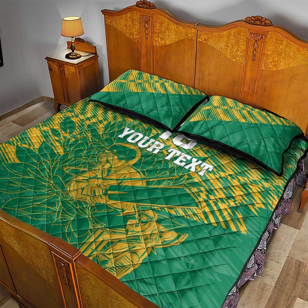 Cricket South Africa Custom Quilt Bed Set Green Version Proteas LT18