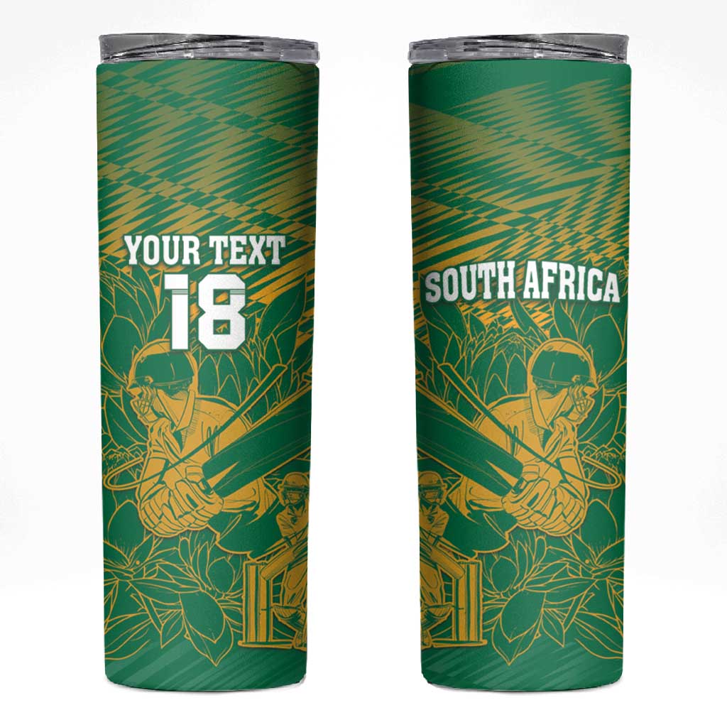 Cricket South Africa Custom Skinny Tumbler Green Version Proteas LT18
