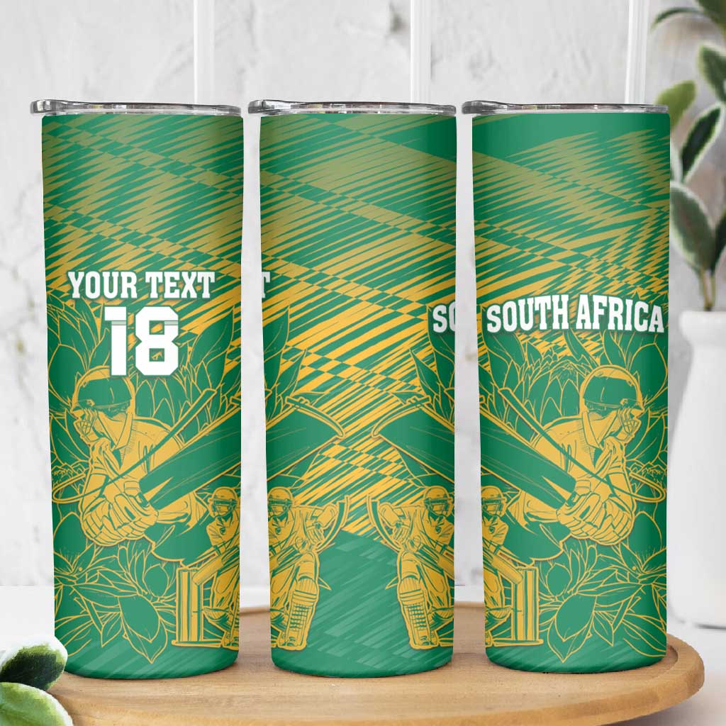 Cricket South Africa Custom Skinny Tumbler Green Version Proteas LT18