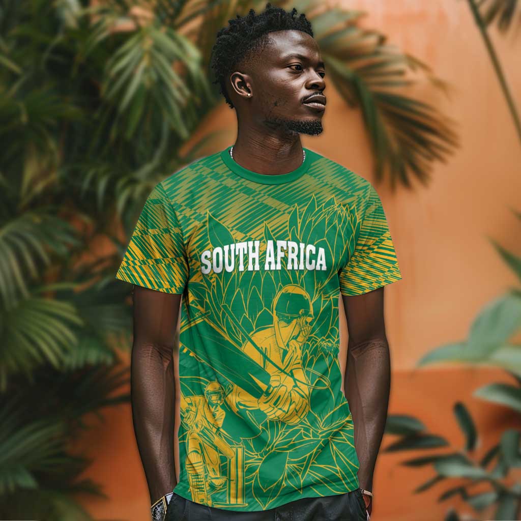 Cricket South Africa Custom T shirt Green Version Proteas LT18