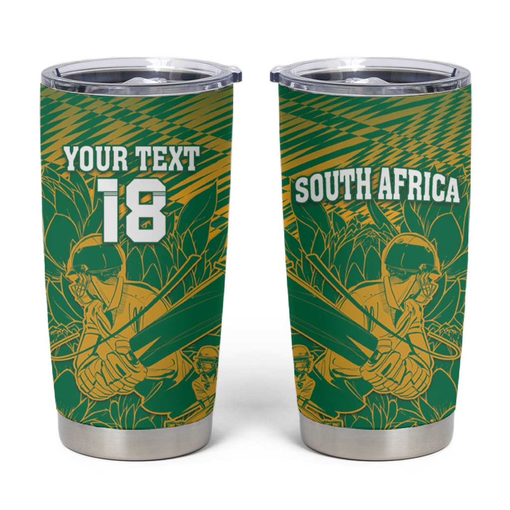 Cricket South Africa Custom Tumbler Cup Green Version Proteas LT18