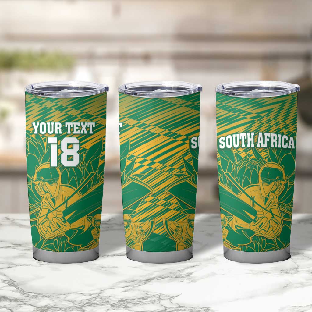 Cricket South Africa Custom Tumbler Cup Green Version Proteas LT18