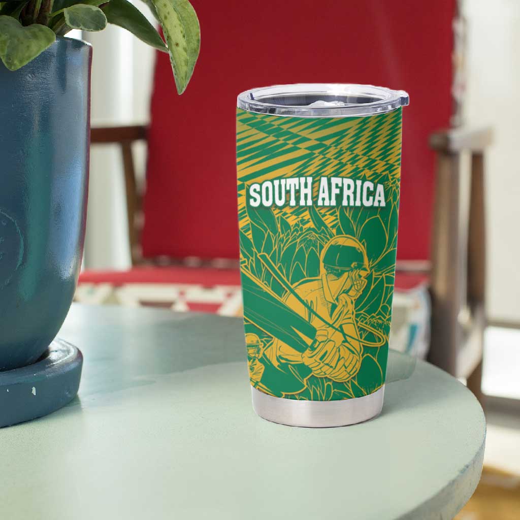 Cricket South Africa Custom Tumbler Cup Green Version Proteas LT18