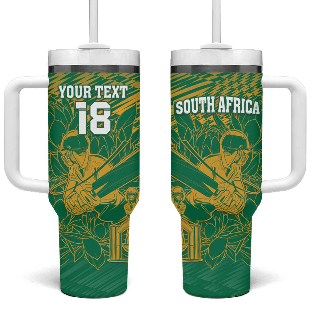 Cricket South Africa Custom Tumbler With Handle Green Version Proteas LT18