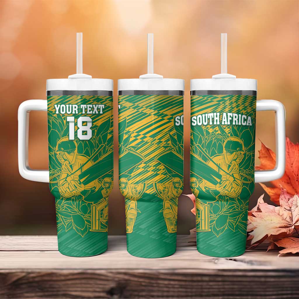 Cricket South Africa Custom Tumbler With Handle Green Version Proteas LT18