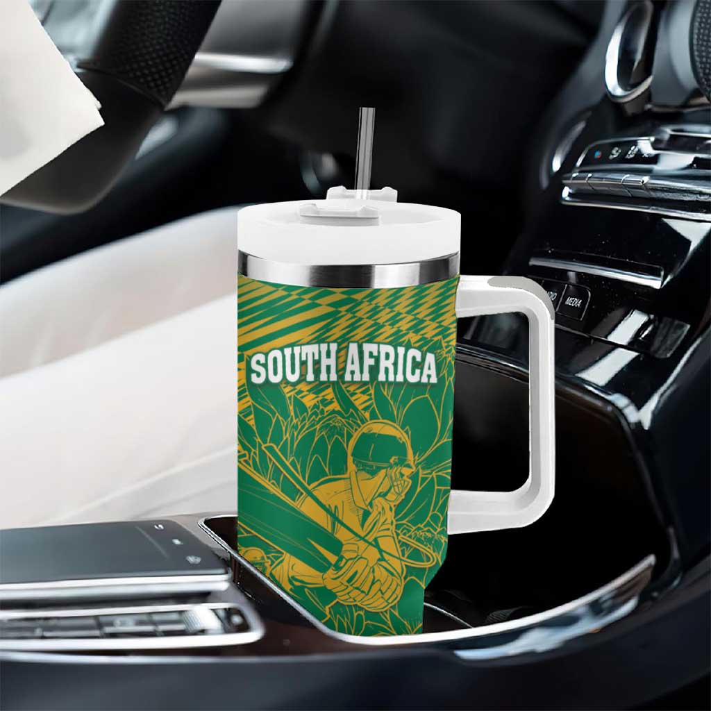Cricket South Africa Custom Tumbler With Handle Green Version Proteas LT18