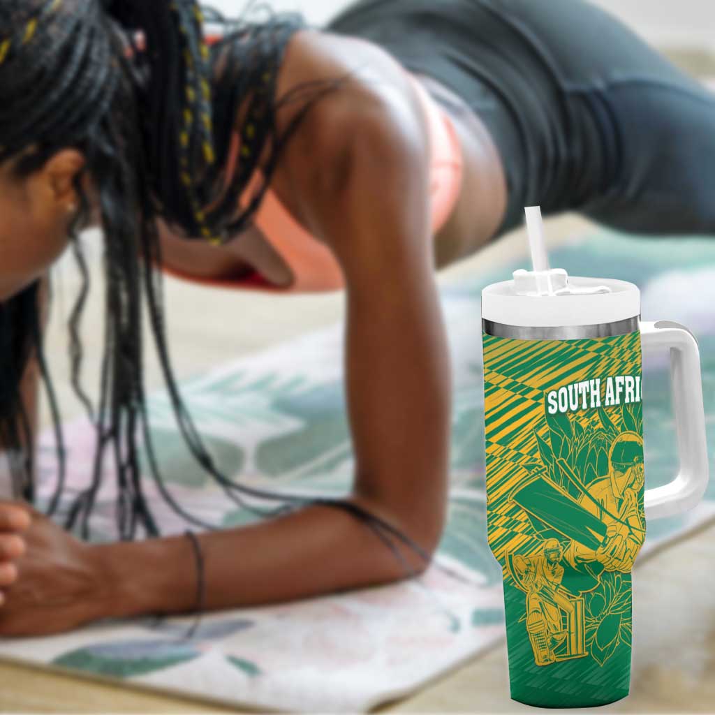 Cricket South Africa Custom Tumbler With Handle Green Version Proteas LT18
