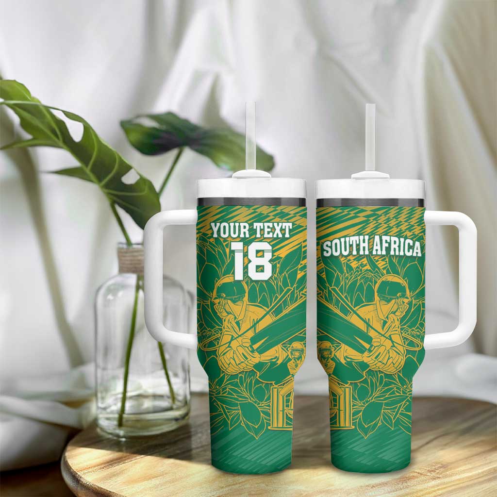 Cricket South Africa Custom Tumbler With Handle Green Version Proteas LT18