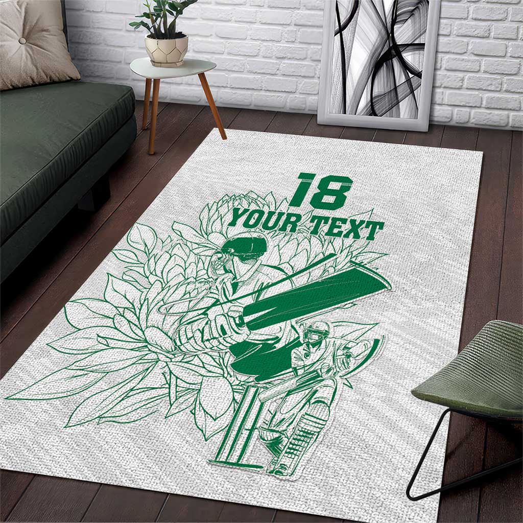 Cricket South Africa Custom Area Rug White Version Proteas LT18
