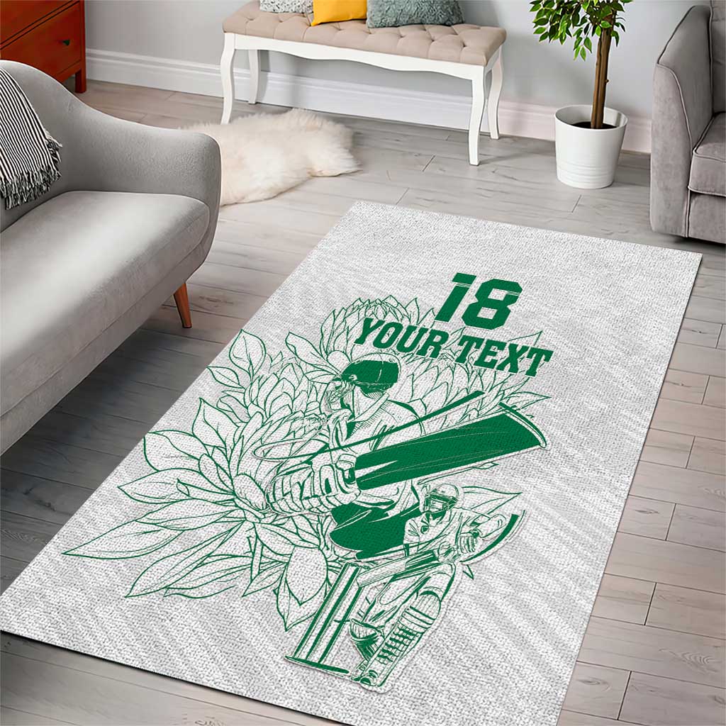 Cricket South Africa Custom Area Rug White Version Proteas LT18
