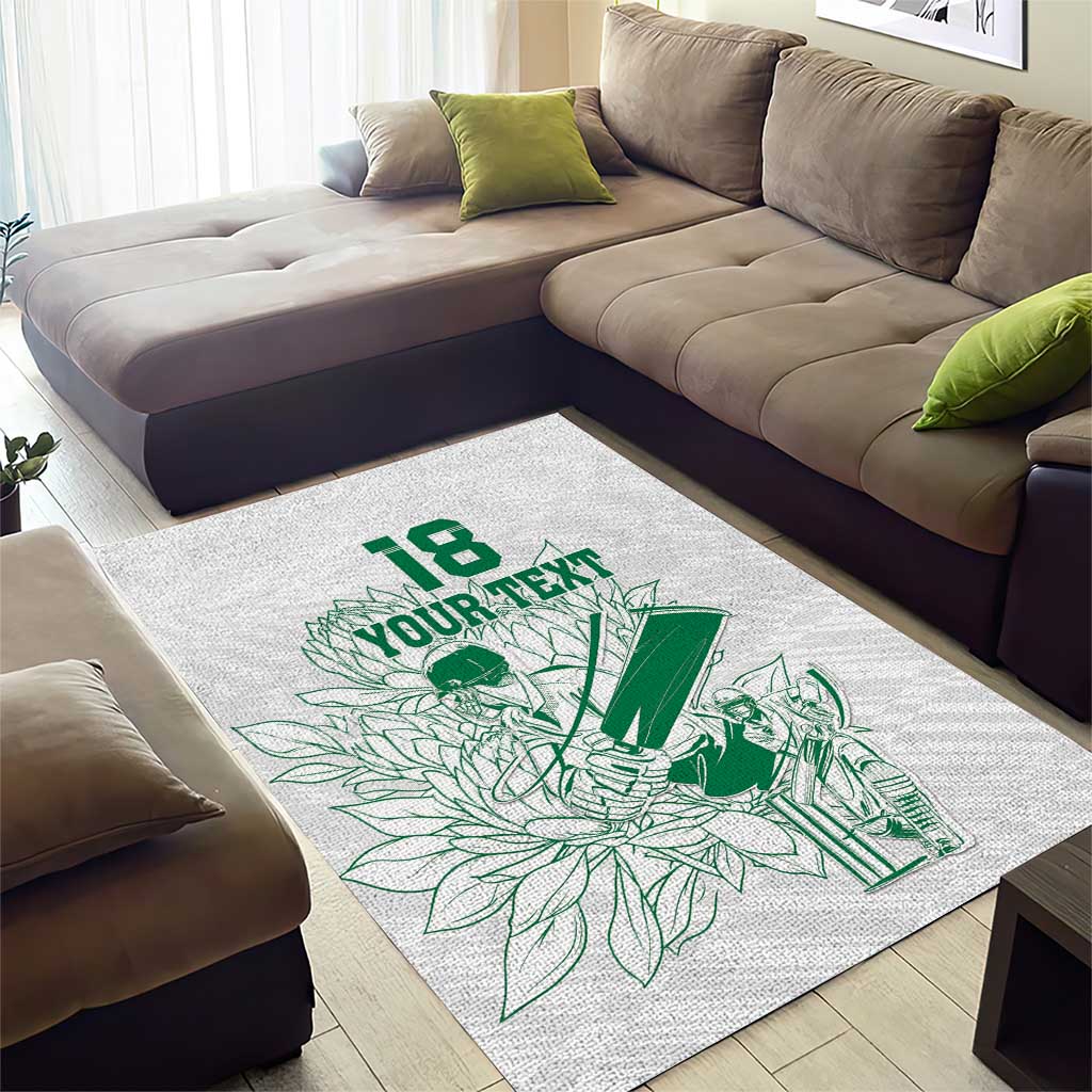 Cricket South Africa Custom Area Rug White Version Proteas LT18