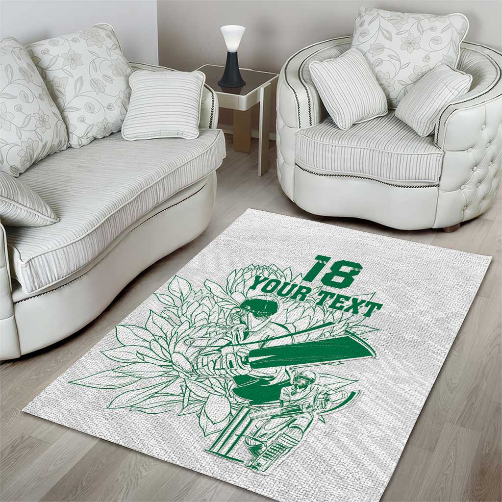 Cricket South Africa Custom Area Rug White Version Proteas LT18