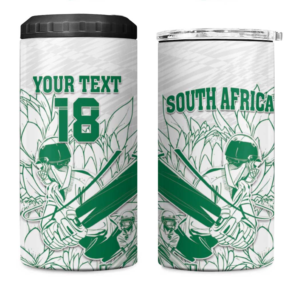 Cricket South Africa Custom 4 in 1 Can Cooler Tumbler White Version Proteas LT18