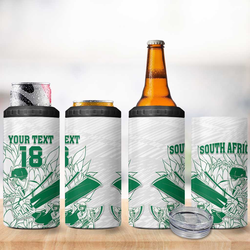 Cricket South Africa Custom 4 in 1 Can Cooler Tumbler White Version Proteas LT18