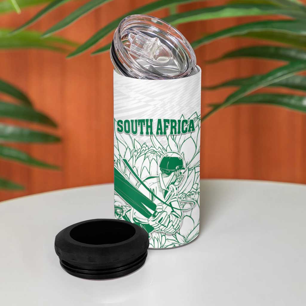 Cricket South Africa Custom 4 in 1 Can Cooler Tumbler White Version Proteas LT18