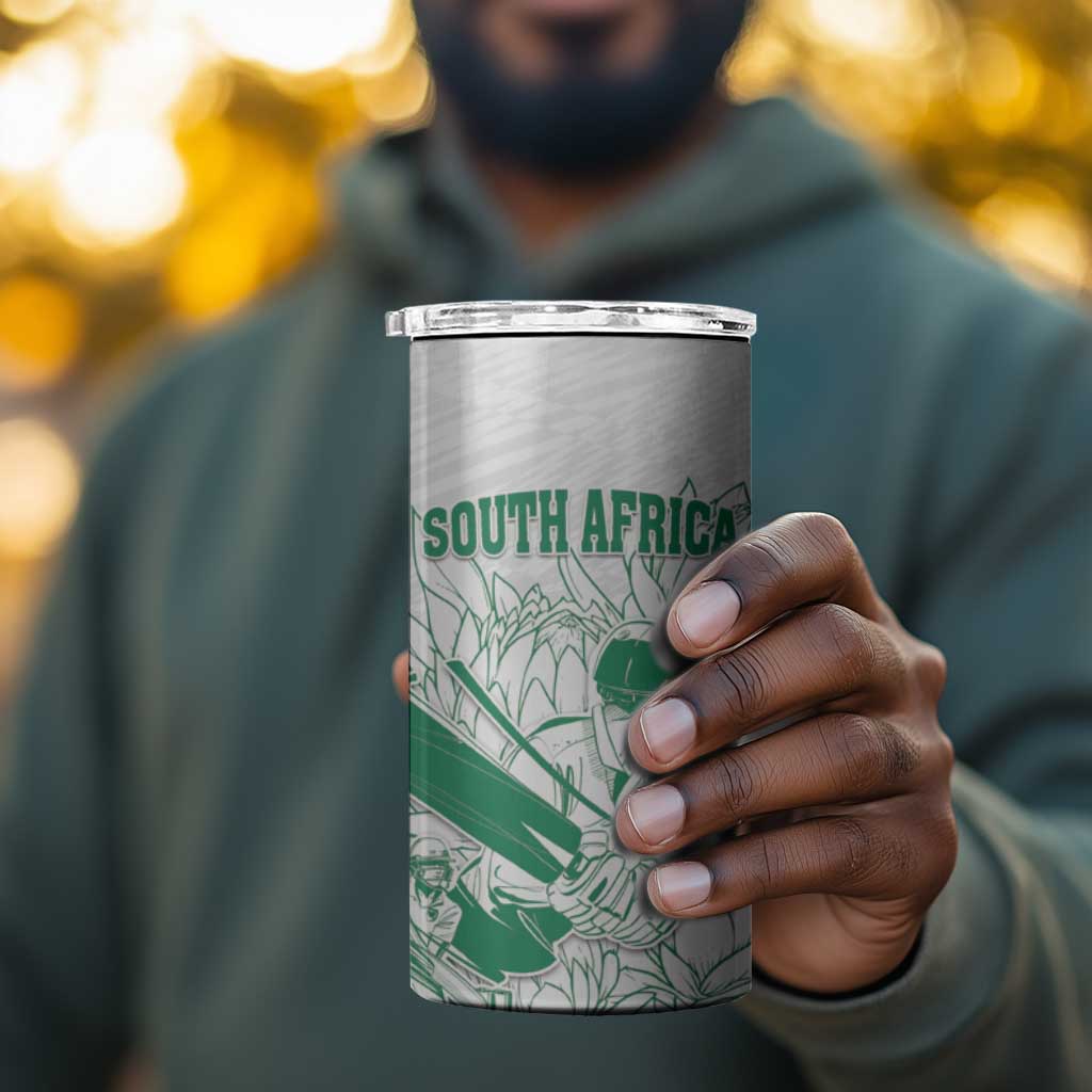 Cricket South Africa Custom 4 in 1 Can Cooler Tumbler White Version Proteas LT18