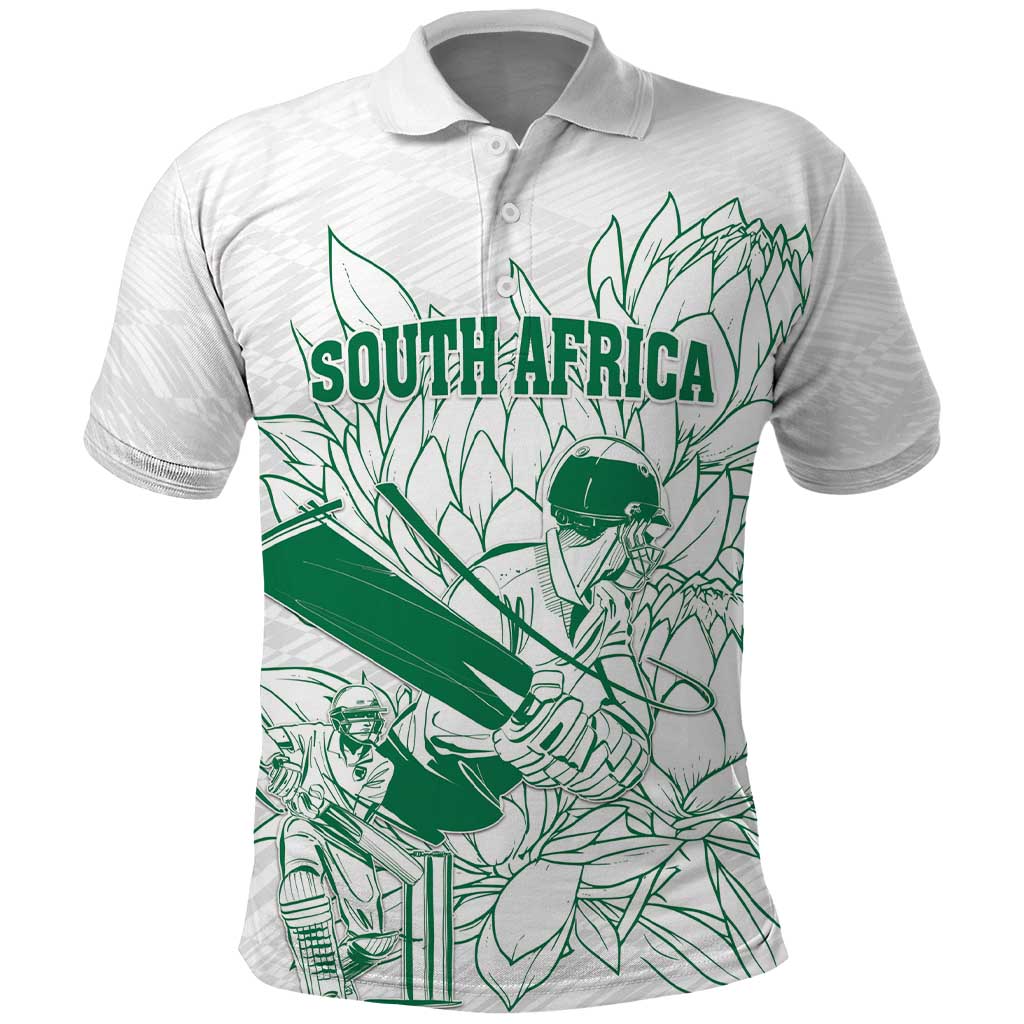 Custom Cricket South Africa Polo Shirt Proteas Go Champion White Version LT18