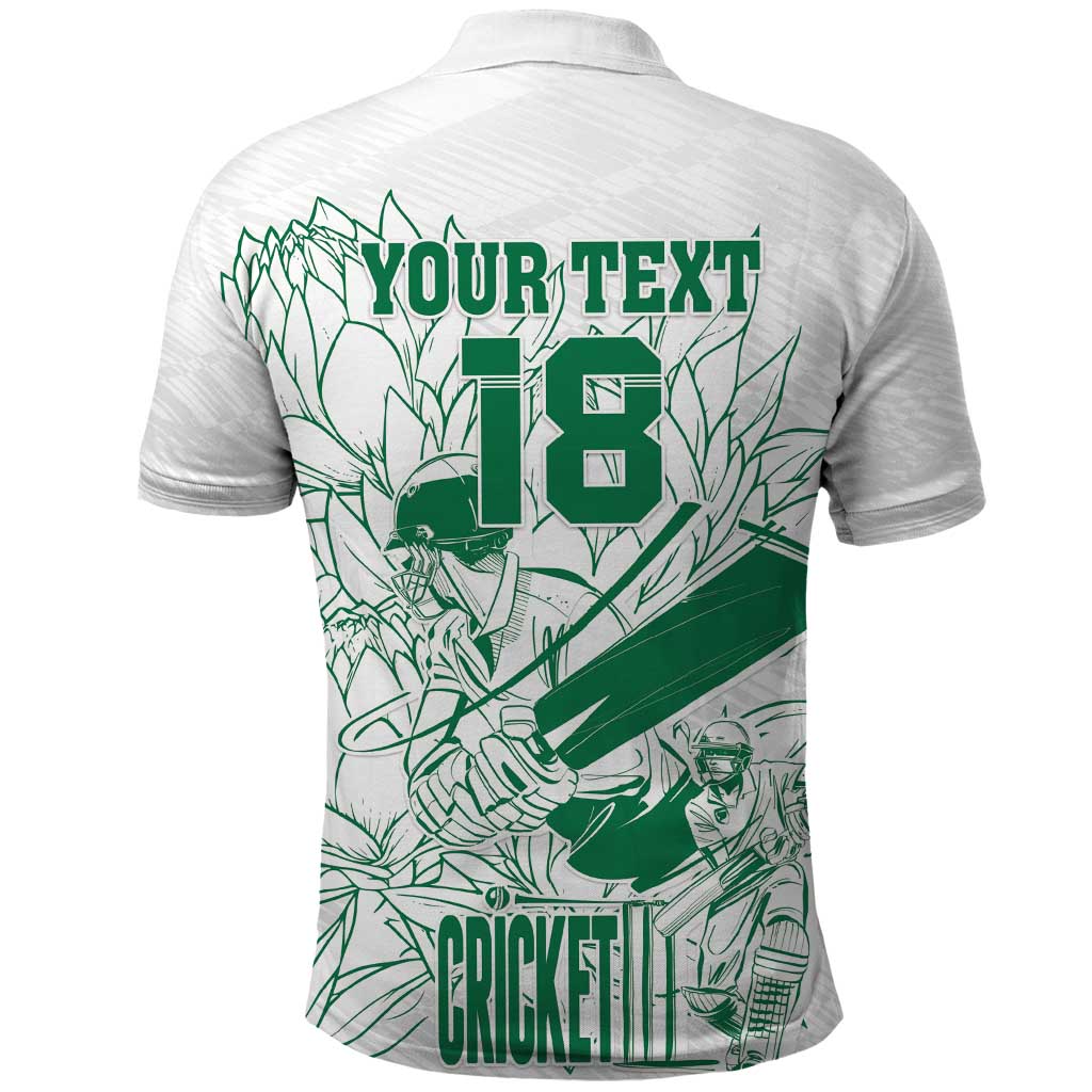 Custom Cricket South Africa Polo Shirt Proteas Go Champion White Version LT18
