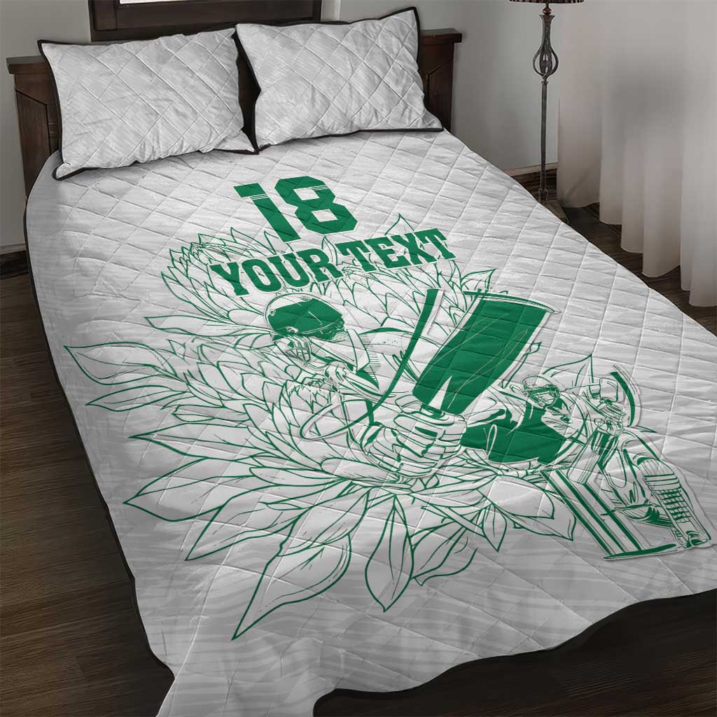 Cricket South Africa Custom Quilt Bed Set White Version Proteas LT18