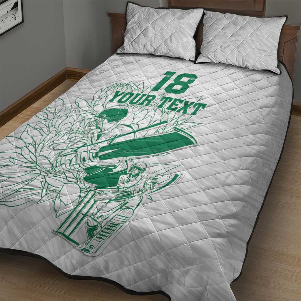 Cricket South Africa Custom Quilt Bed Set White Version Proteas LT18