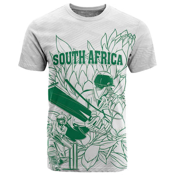 Cricket South Africa Custom T shirt White Version Proteas LT18