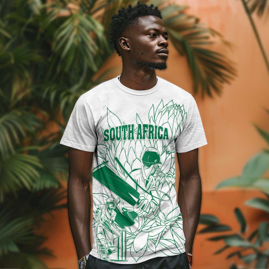 Cricket South Africa Custom T shirt White Version Proteas LT18