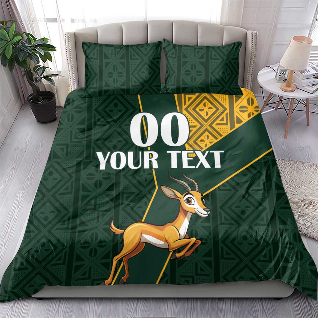 Custom South Africa Springbok Jumping Bedding Set With Kente Patterns LT18