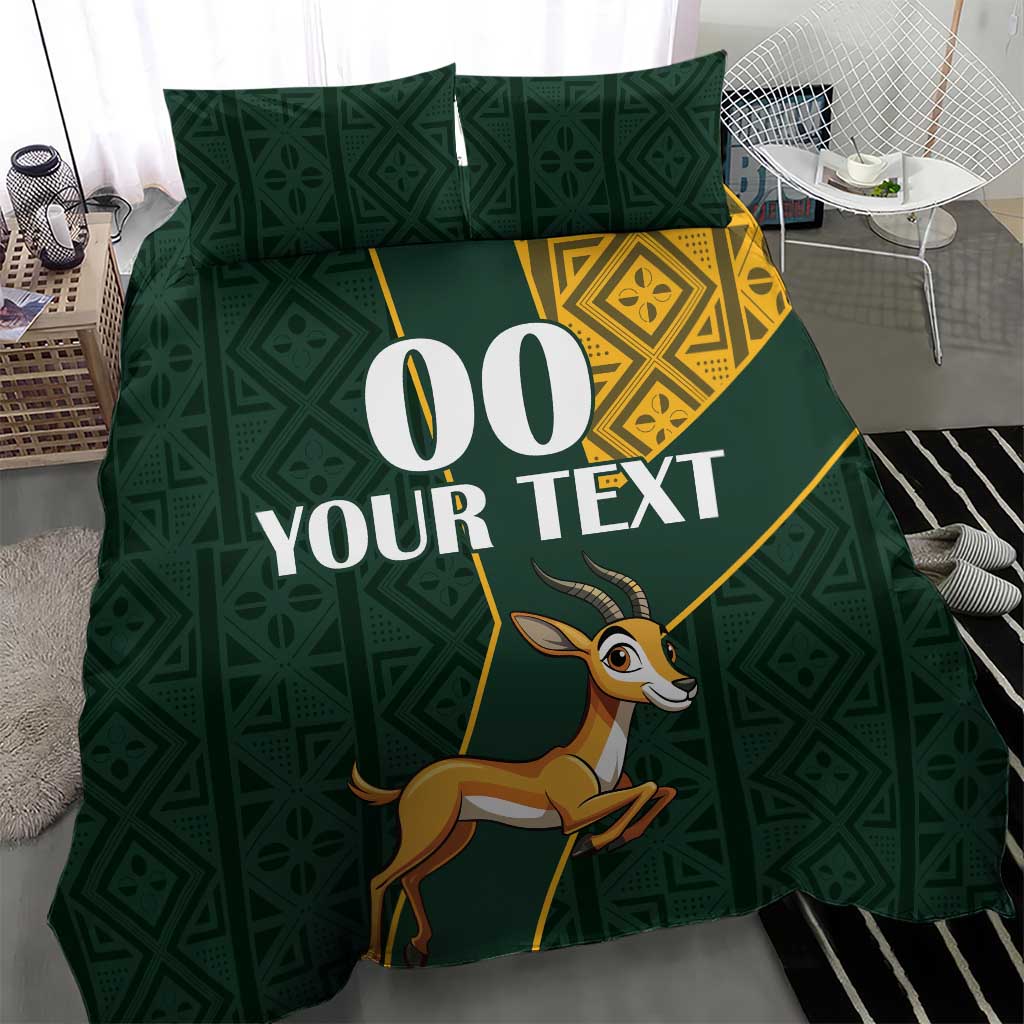 Custom South Africa Springbok Jumping Bedding Set With Kente Patterns LT18