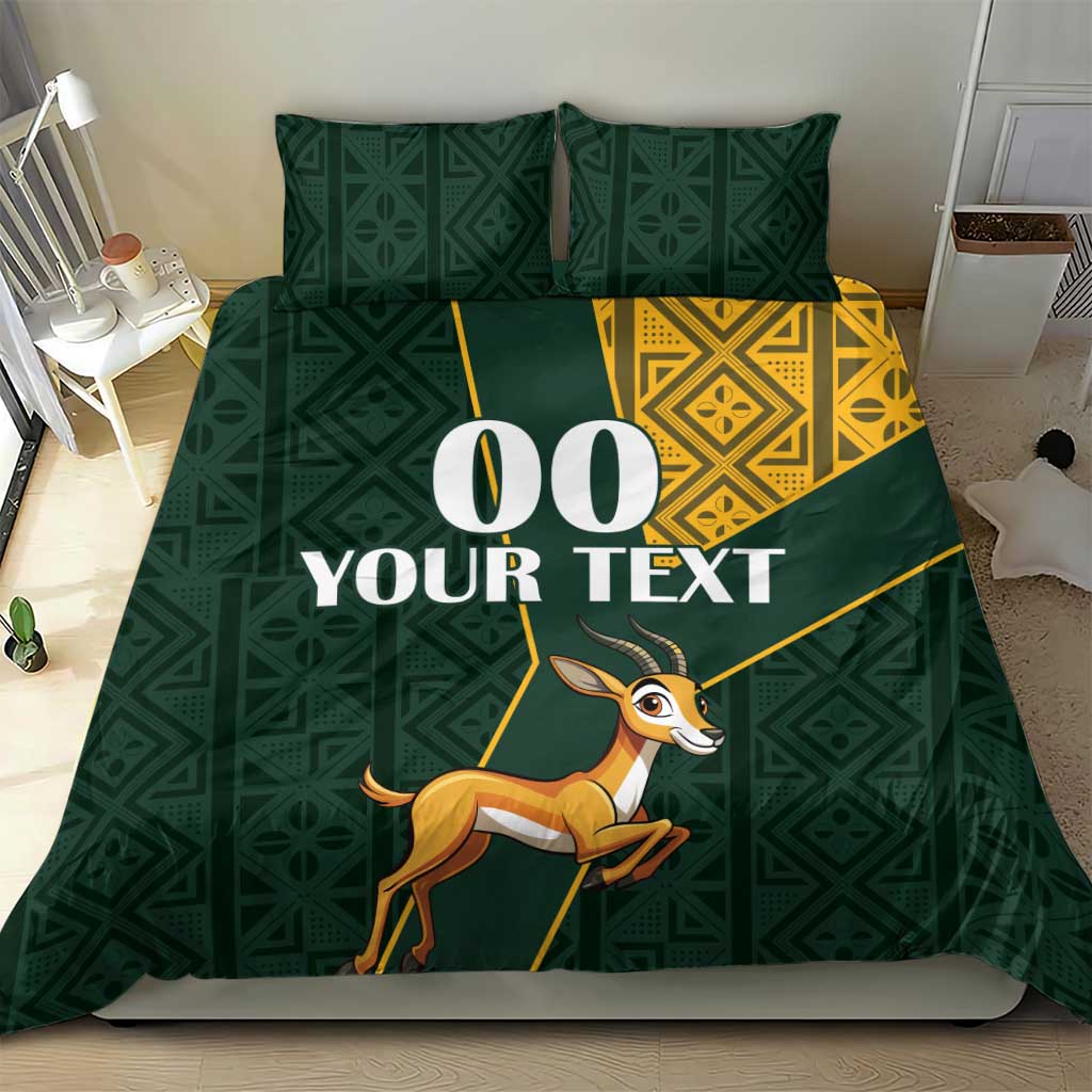 Custom South Africa Springbok Jumping Bedding Set With Kente Patterns LT18